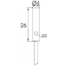 Indukční snímač MB426PLA, Ø4, 0,8mm, PNP, NO