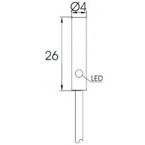 Indukční snímač MB426PLC, Ø4, 0,8mm, PNP, NC