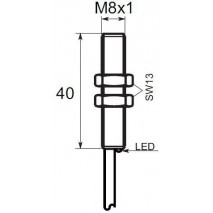 Indukční snímač B01G81PO, M8, 1mm, PNP, NO