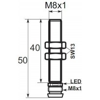 Indukční snímač B0383POV6, M8, 3mm, PNP, NO