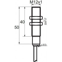 Indukční snímač B01G122PO, M12, 2mm, PNP, NO