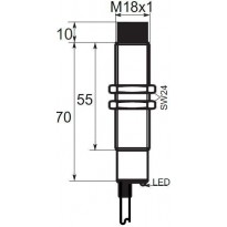 Indukční snímač B01EG188PC, M18, 8mm, PNP, NC