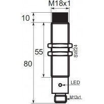 Indukční snímač B01E188POC5, M18, 8mm, PNP, NO