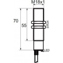 Indukční snímač BCR1G185PC, M18, 5mm, PNP, NC