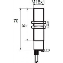 Indukční snímač B03G188PC, M18, 8mm, PNP, NC