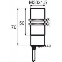 Indukční snímač B01G3010PSC, M30, 10mm, PNP, NO+NC