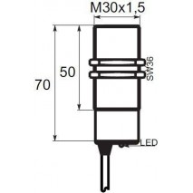 Indukční snímač BCR1G3010PO, M30, 10mm, PNP, NO