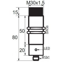 Indukční snímač B03E3035POC5, M30, 35mm, PNP, NO